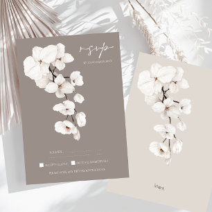 Modern Grått White Orchid Elegant bröllop OSA Kort