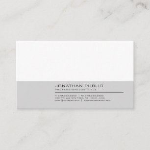Modern Grått White Professionell Elegant Plain Visitkort