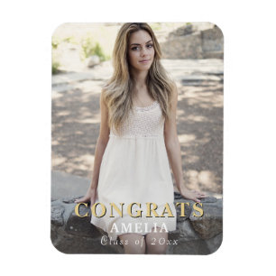 Modern Grattis Full Foto Examen Magnet