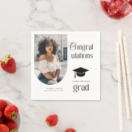 Modern Grattis Grattis Examensfoto Examensfirande Pappersservett