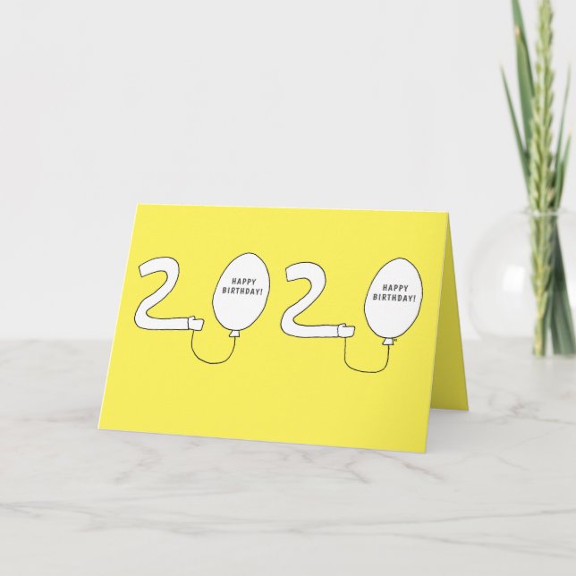 Modern Grattis på födelsedagen år 2020 - ett fanta Kort (Framsida)