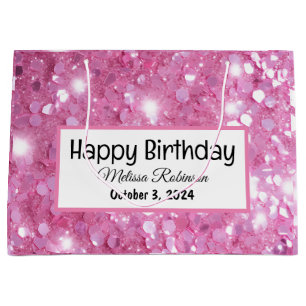 Modern Grattis på födelsedagen Rosa Glitter