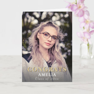 Modern Gratulerar Fullt-fotokort för Studenten Kort