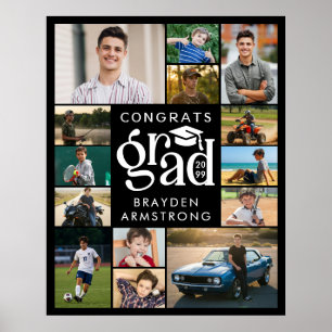 Modern Gratulerar Grad 14-fotosamlingstyp med fet  Poster