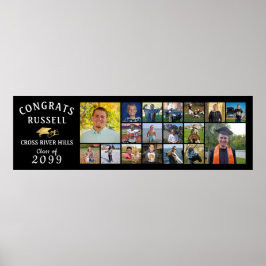 Modern GRATULERAR GRAD 18-fotokollage Poster