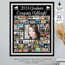 Modern Gratulerar Student 52 Fotokollage Poster