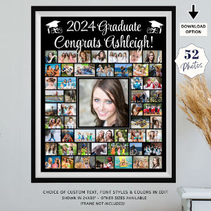 Modern Gratulerar Student 52 Fotokollage Poster