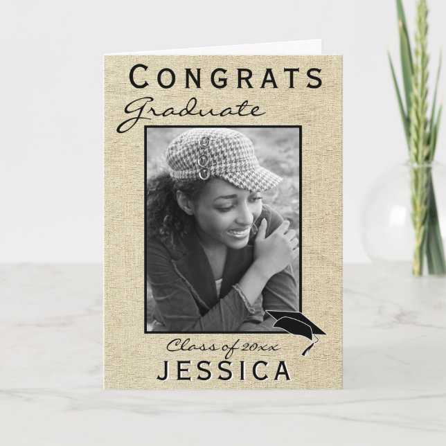 Modern Gratulerara foto i Rustic Student Studenten Kort (Framsida)