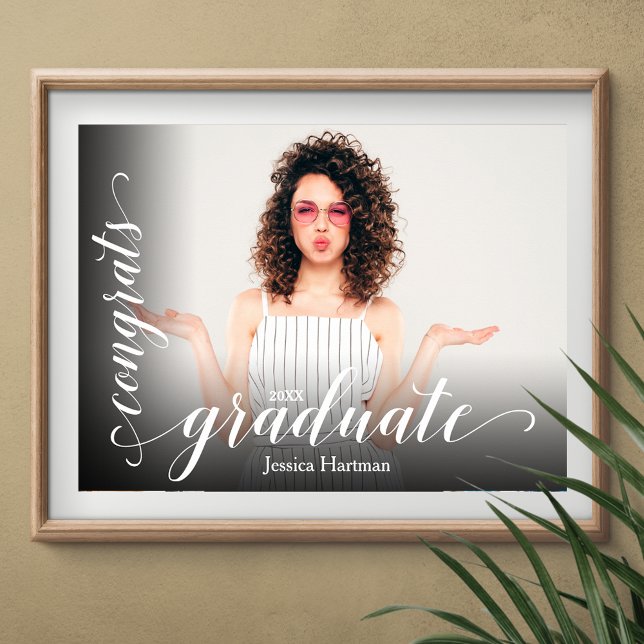 Modern Gratulerara Student-foto Poster (Congrats Graduate poster with your photo, INSTANT DOWNLOAD and/or PRINTED)