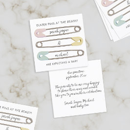 Modern Gravid-aviseringskort för Stift Fyrkantigt Visitkort