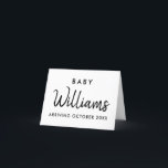 Modern Gravid-aviseringskort Meddelande<br><div class="desc">Modern minimalistisk personlig namn gravid-annonskort. Berätta för dina vänner och din familj att du förväntar dig minimal utformning med den här eleganten.</div>