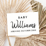 Modern Gravid-aviseringskort Meddelande<br><div class="desc">Modern minimalistisk personlig namn gravid-annonskort. Berätta för dina vänner och din familj att du förväntar dig minimal utformning med den här eleganten.</div>