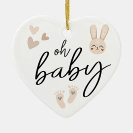 Modern Gravid för Baby-meddelande om minimal Elega Julgransprydnad Keramik