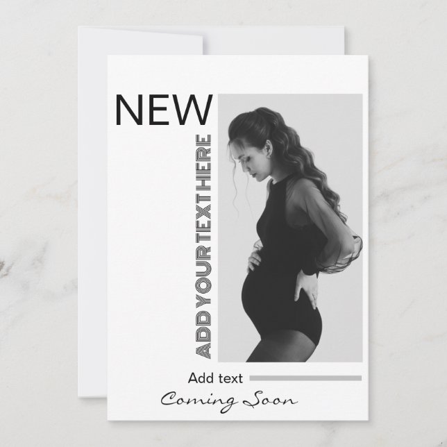 Modern gravid för enkla skript, typografi och foto inbjudningar (Framsida)