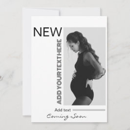 Modern gravid för enkla skript, typografi och foto inbjudningar