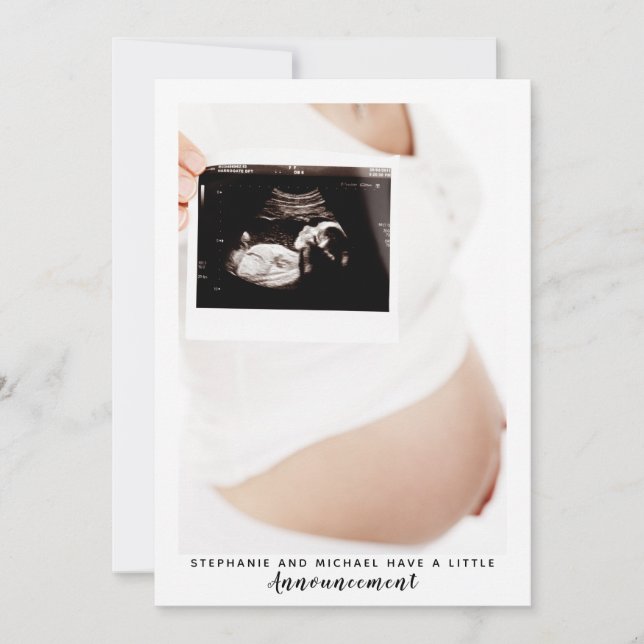 Modern Gravid för svartvitt-foto Meddelande (Framsida)