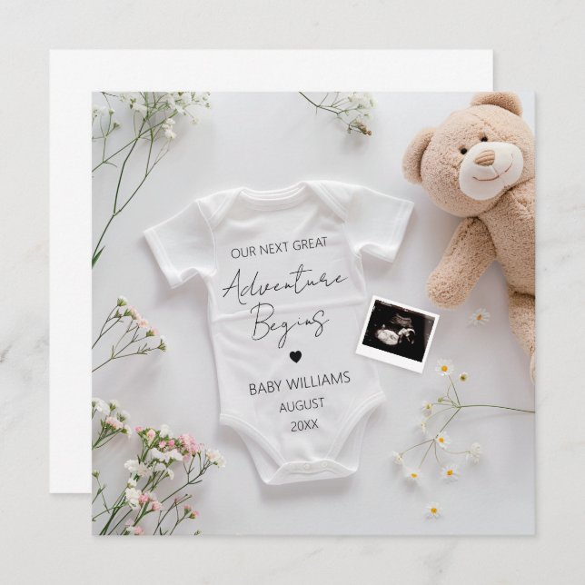 Modern Gravid-meddelande från Äventyr Inbjudningar (Fram/baksida)