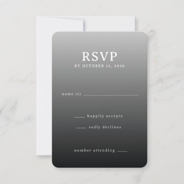 Modern Gray Gradient RSVP OSA Kort (Framsida)