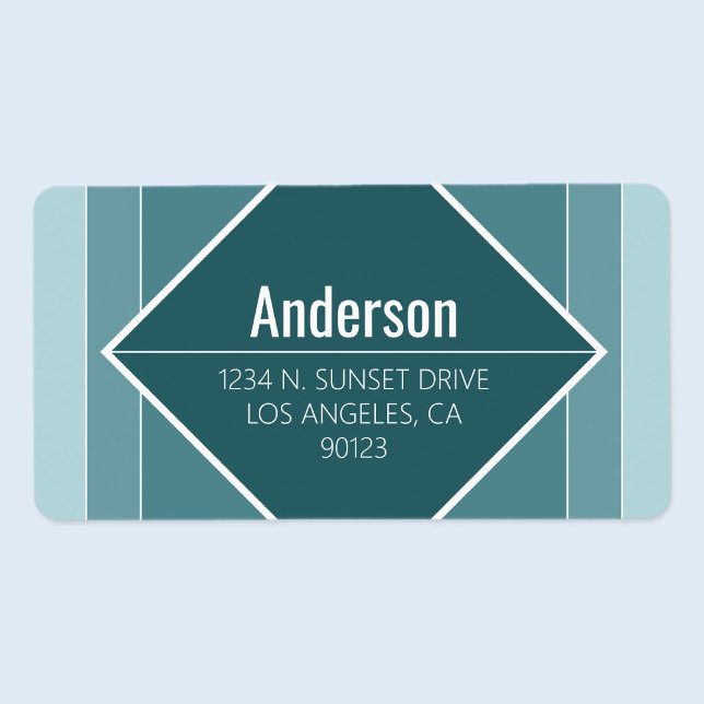 Modern Grayish Green Geometric Return Address  Adressetikett (Skapare uppladdad)