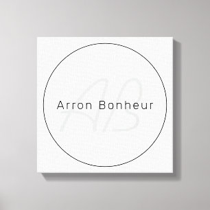 Modern Grays & Black   Coola Namn och Monogram Canvastryck