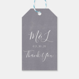 Modern Graystone Granite Tvättar Grått Bröllop Presentetikett