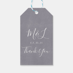 Modern Graystone Granite Tvättar Grått Bröllop Presentetikett