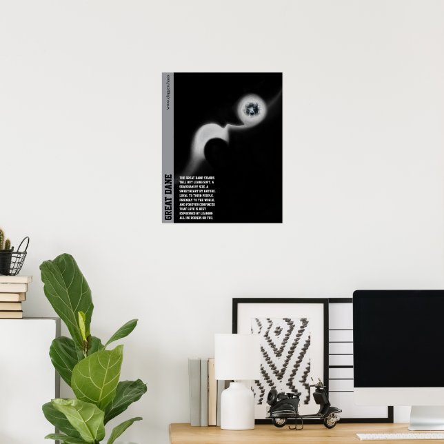 Modern Great Dane Poster green (Hemmakontoret)