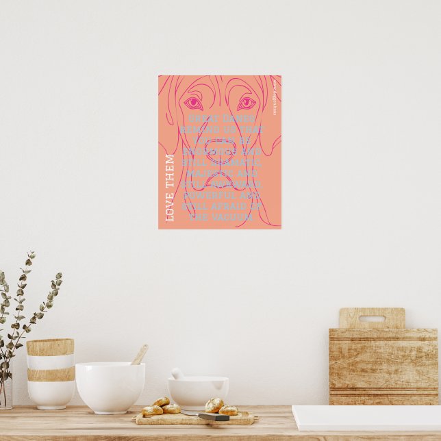 Modern Great Dane Poster grön  (Kök)