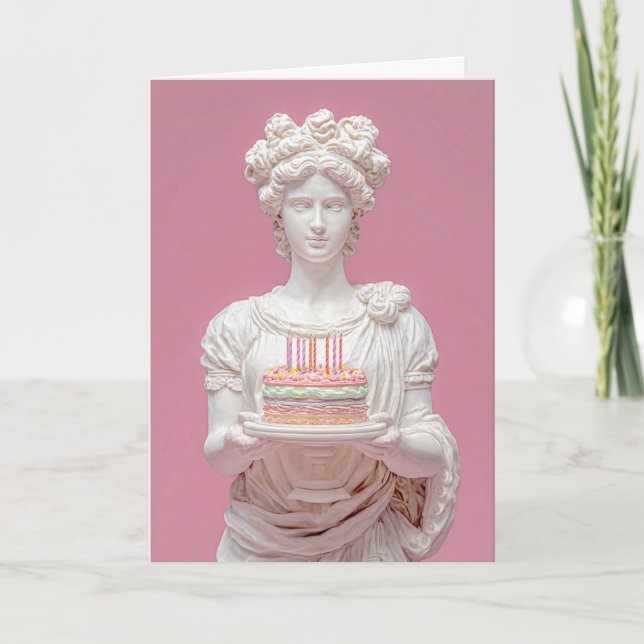 Modern Greek Statue Funny Birthday Card Kort (Framsida)