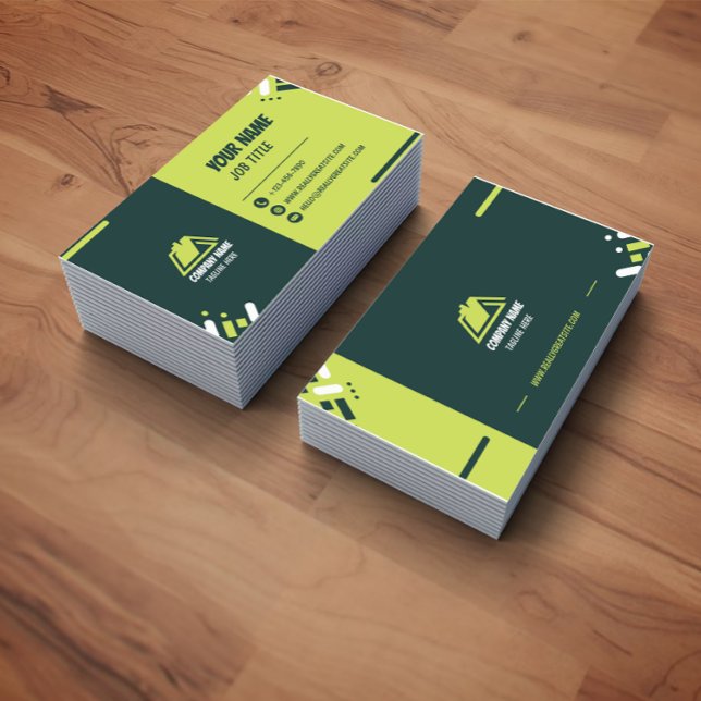 Modern Green and White Professional Business Card Visitkort (Skapare uppladdad)