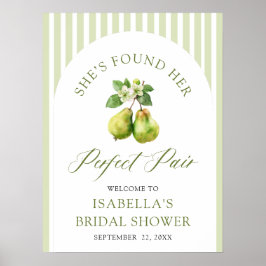 Modern Green Gingham Perfect Pair Bridal Shower Poster