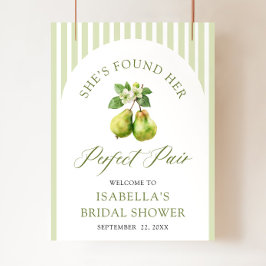 Modern Green Gingham Perfect Pair Bridal Shower Poster