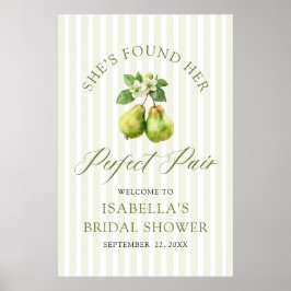 Modern Green Gingham Perfect Pair Bridal Shower Poster