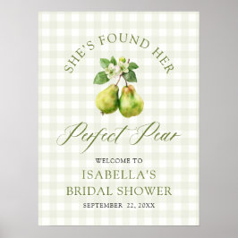 Modern Green Gingham Perfect Pair Bridal Shower Poster