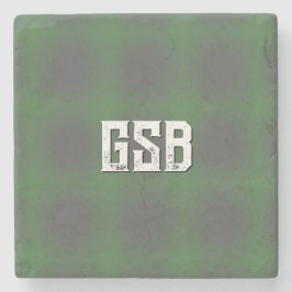 Modern Green Gray Bold White Grunge Font Monogram Stenunderlägg