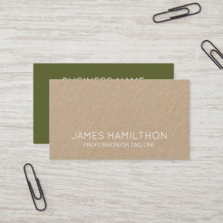 Modern Green Minimalist Kraft Consultant Visitkort