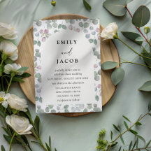 Modern Green Watercolor Eucalyptus Wedding