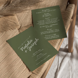 Modern Green Whimsical Summer All In One Wedding Inbjudningar