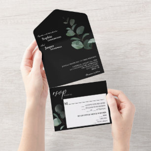 Modern Greenery Black Bröllop