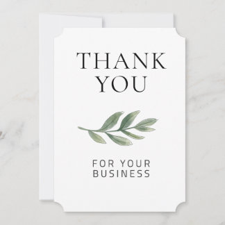 Modern Greenery Business Thank You | Ticket Corner Inbjudningar