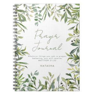 Modern Greenery Christian Prayer Journal Anteckningsbok