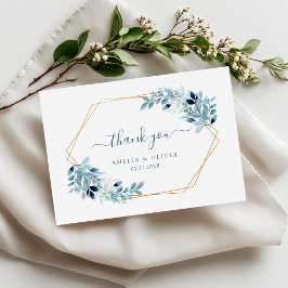 Modern Greenery Dusty Blue Geometric Wedding Tack Kort