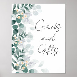 Modern Greenery Eucalyptus Kort och Present Skylt