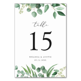 Modern Greenery Eucalyptus Löv Elegant bröllop Bordsnummer