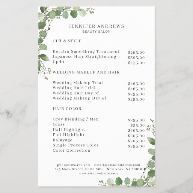 Modern, Greenery Flyer (Baksidan)