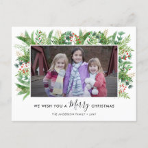 Modern Greenery Holly Gräs God jul Photo