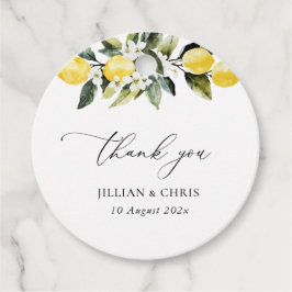 Modern Greenery Lemon Blommigt Bröllop Tack Gåvor Etiketter