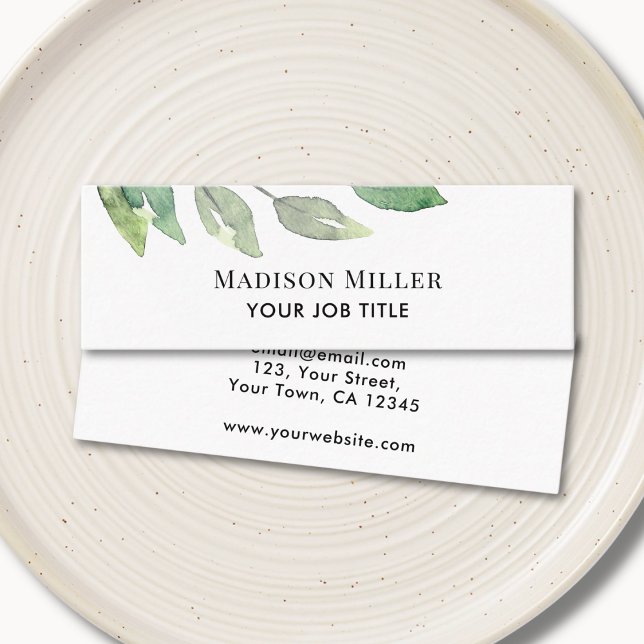 Modern Greenery Mini Visitkort (Skapare uppladdad)