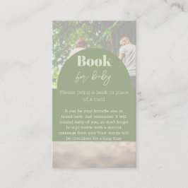 Modern Greenery Photo Bok för babyskor Visitkort