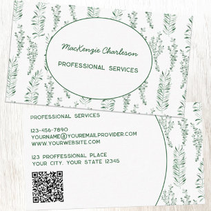 Modern Greenery QR-kod Visitkort